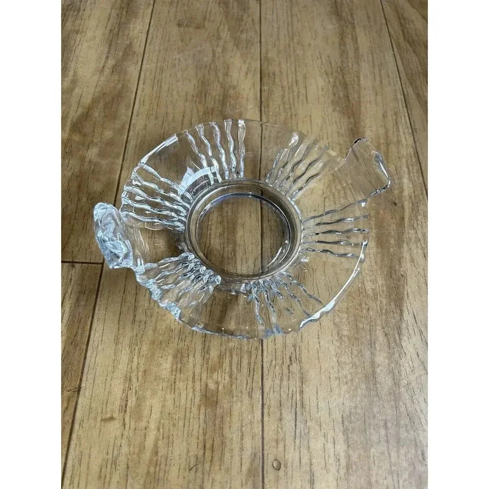 Indiana Glass PATTERN 372 Clear Mayonnaise Underplate Honeycomb And Panel Old